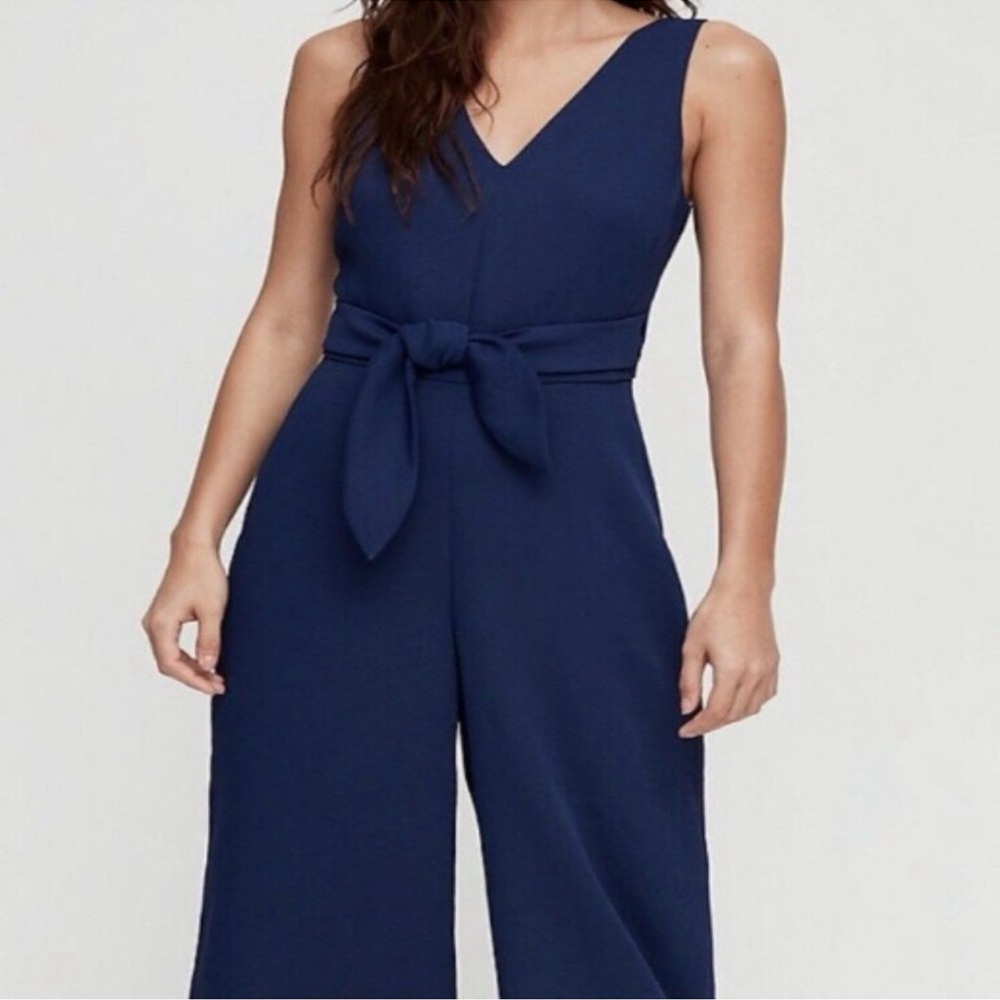 Navy Belted Jumpsuit